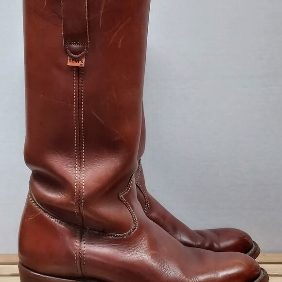 Vintage Levi's Mens Orange Tag | Brown | Leather Cowboy Boots Size 8.5D - Picture 6 of 12